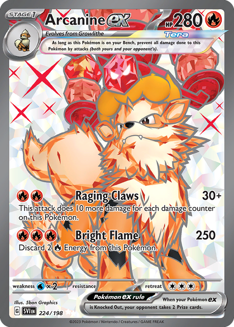 Arcanine ex 224 Scarlet & Violet Pokémon card