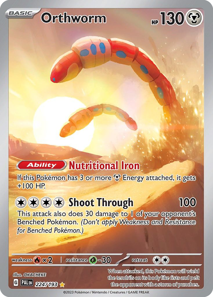 Orthworm 224 Paldea Evolved Pokémon card