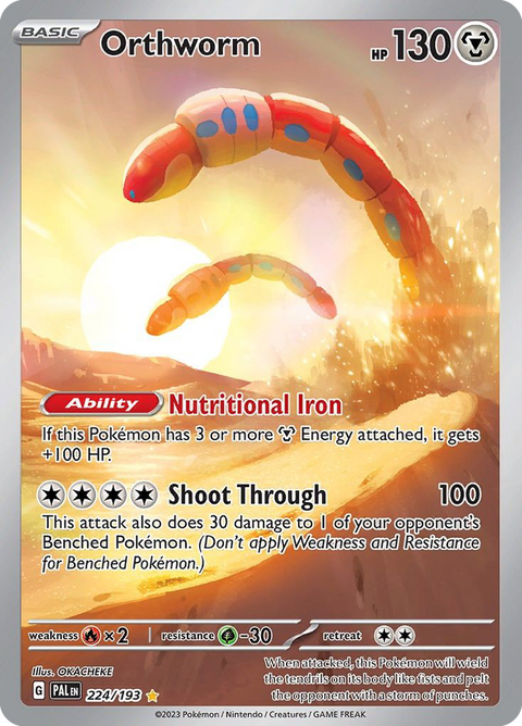 Orthworm 224 Paldea Evolved Pokémon card