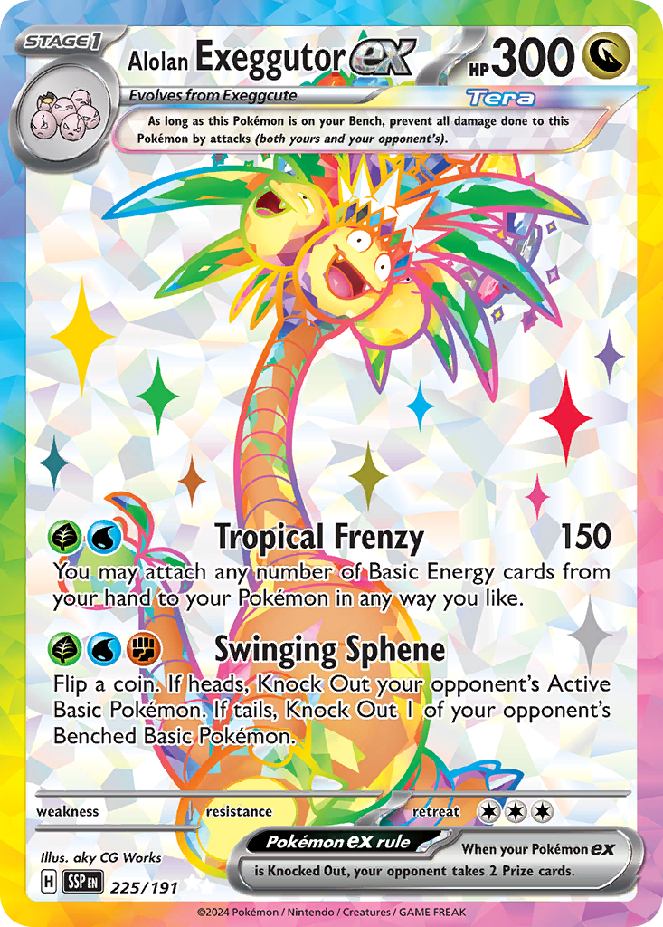 Alolan Exeggutor ex 225 Surging Sparks Pokémon card