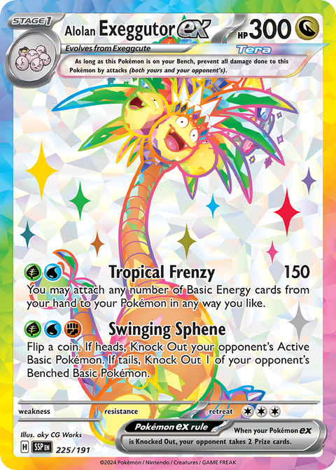 Alolan Exeggutor ex 225 Surging Sparks Pokémon card