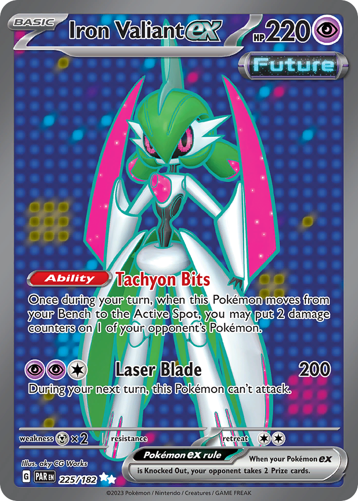 Iron Valiant ex 225 Paradox Rift Pokémon card