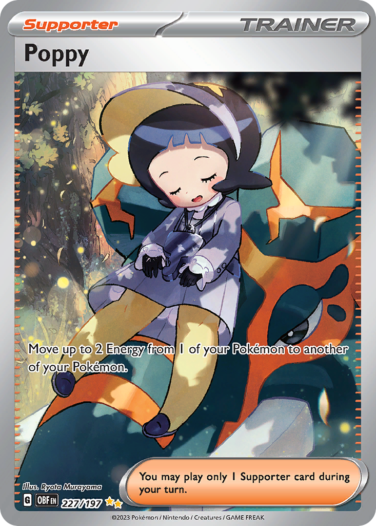 Poppy 227 Obsidian Flames Pokémon card