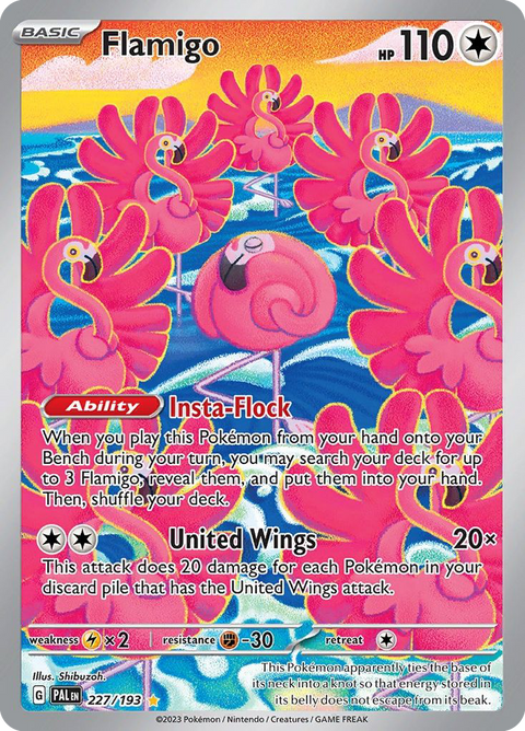 Flamigo 227 Paldea Evolved Pokémon card