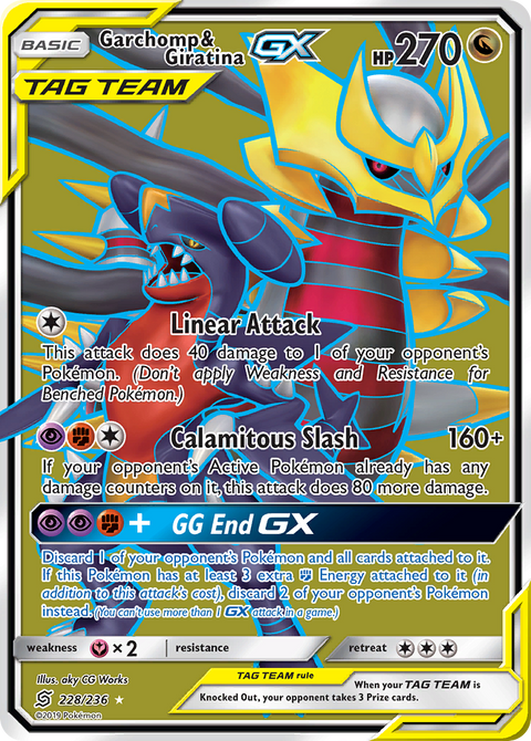 Garchomp & Giratina-GX 228 Unified Minds Pokémon card