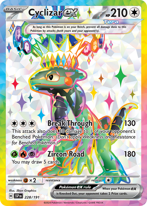 Cyclizar ex 228 Surging Sparks Pokémon card