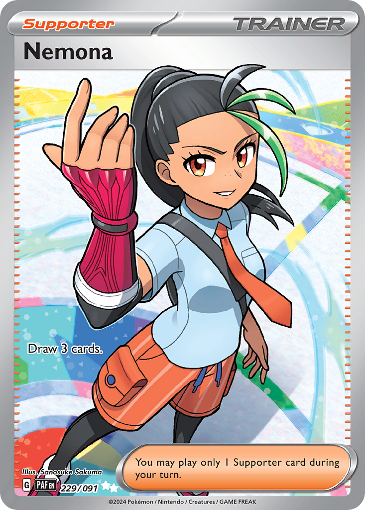 Nemona 229 Paldean Fates Pokémon card