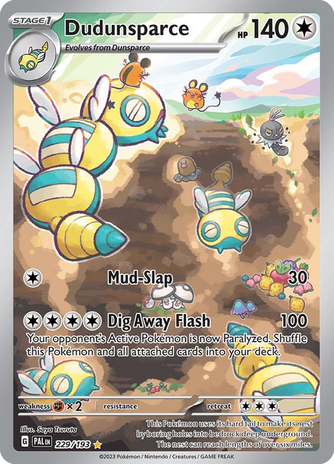 Dudunsparce 229 Paldea Evolved Pokémon card