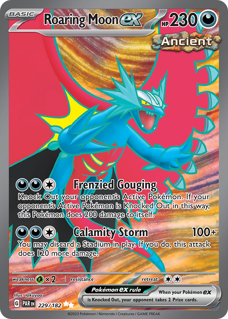 Roaring Moon ex 229 Paradox Rift Pokémon card