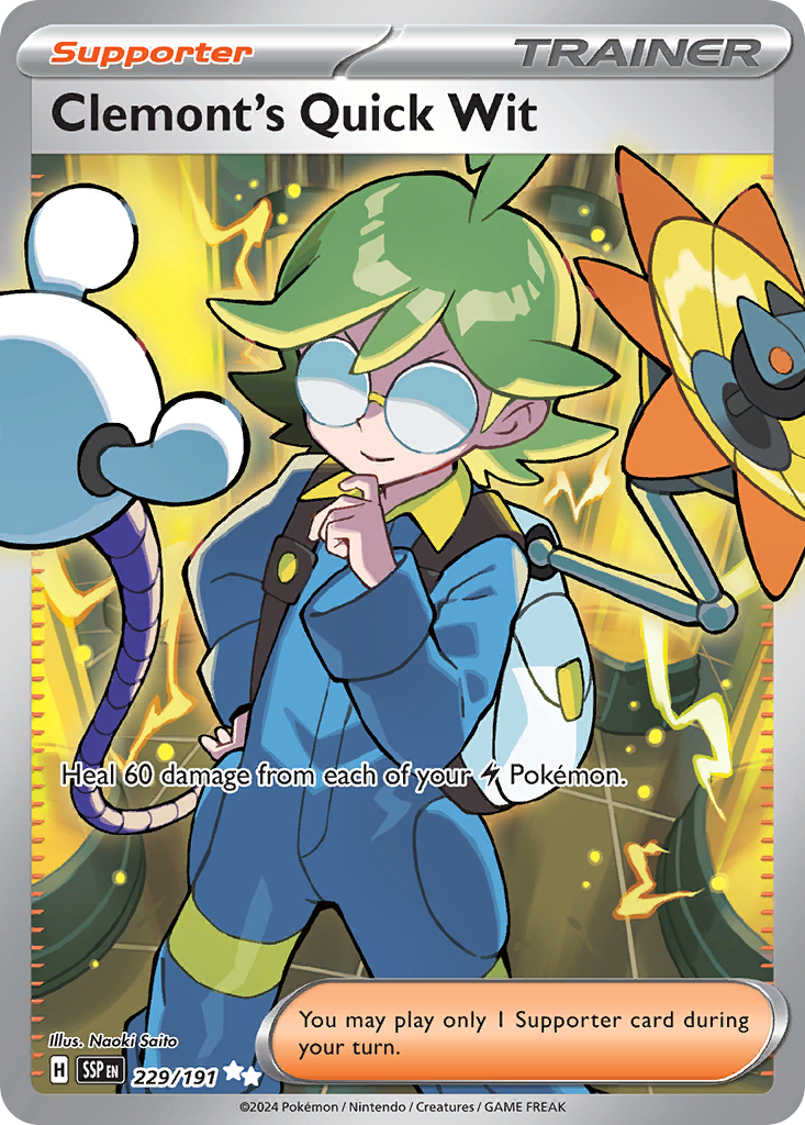 Clemont's Quick Wit 229 Surging Sparks Pokémon card