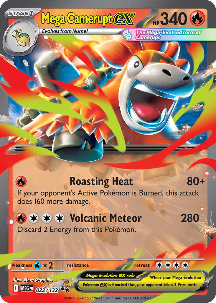 Mega Camerupt ex 22 Mega Evolution Pokémon card