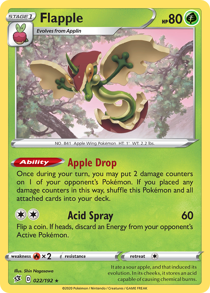 Flapple 22 Rebel Clash Pokémon card