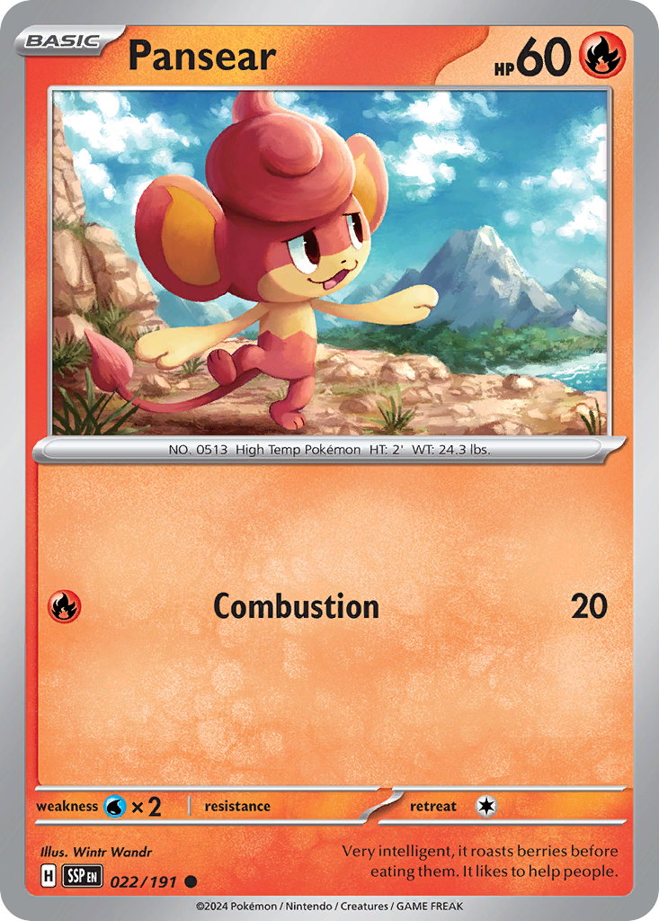 Pansear 22 Surging Sparks Pokémon card