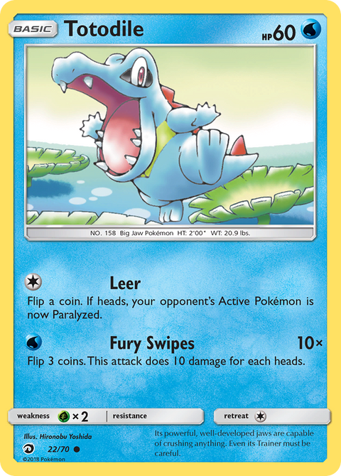 Totodile 22 Dragon Majesty Pokémon card