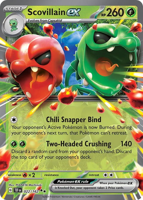 Scovillain ex 22 Temporal Forces Pokémon card