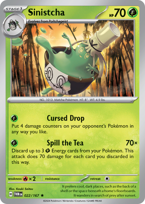 Sinistcha 22 Twilight Masquerade Pokémon card