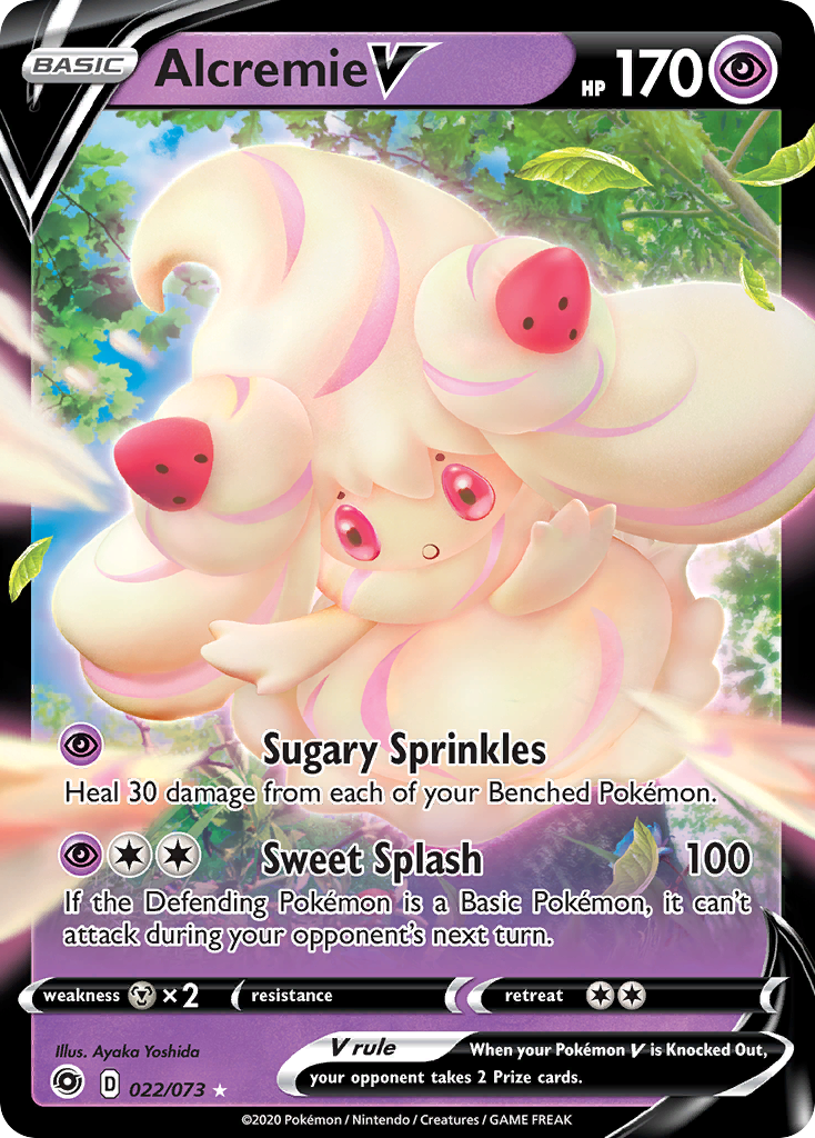 Alcremie V 22 Champion's Path Pokémon card
