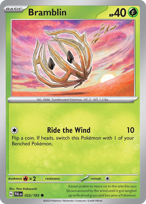 Bramblin 22 Paldea Evolved Pokémon card