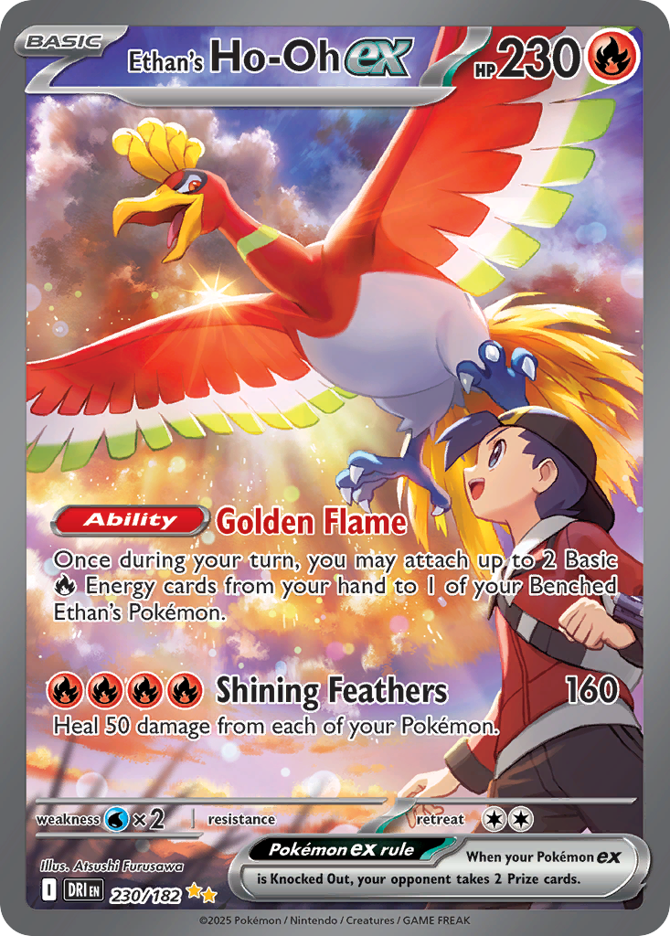 Ethan's Ho-Oh ex 230 Destined Rivals Pokémon card