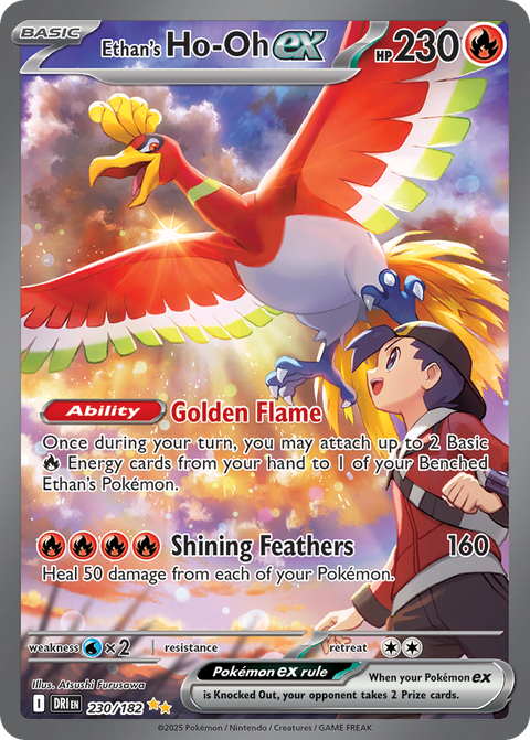 Ethan's Ho-Oh ex 230 Destined Rivals Pokémon card