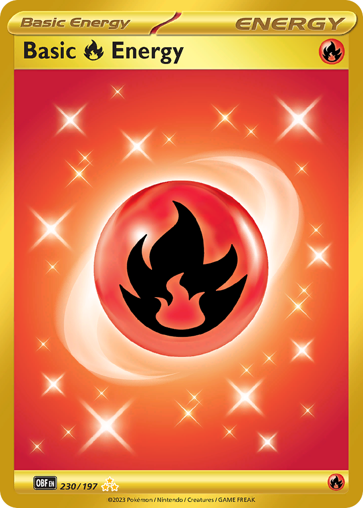 Basic Fire Energy 230 Obsidian Flames Pokémon card
