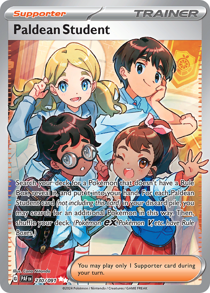 Paldean Student 230 Paldean Fates Pokémon card