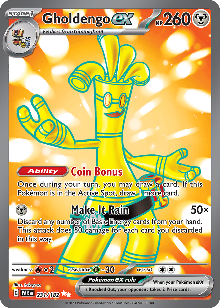 Gholdengo ex 231 Paradox Rift Pokémon card