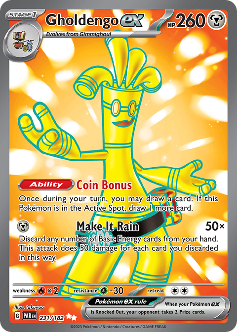 Gholdengo ex 231 Paradox Rift Pokémon card