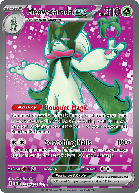 Meowscarada ex 231 Paldea Evolved Pokémon card