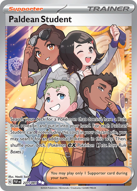 Paldean Student 231 Paldean Fates Pokémon card