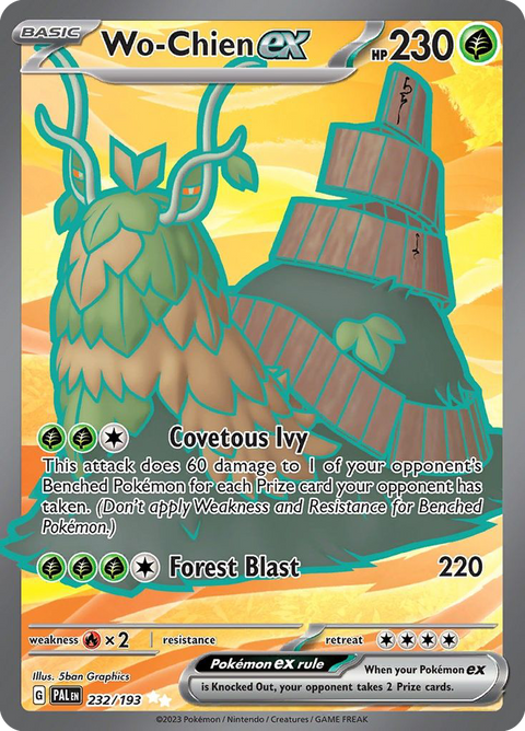 Wo-Chien ex 232 Paldea Evolved Pokémon card
