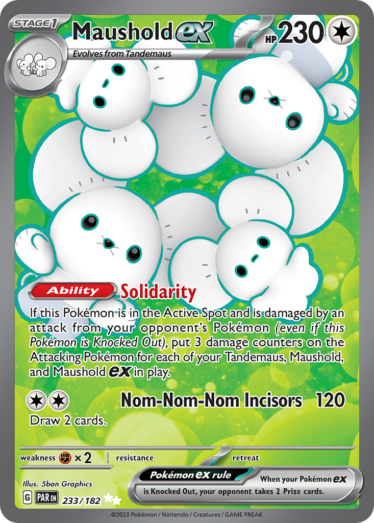 Maushold ex 233 Paradox Rift Pokémon card