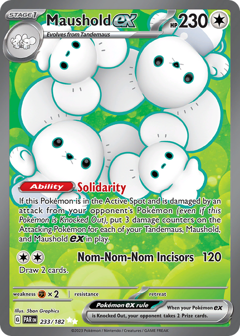 Maushold ex 233 Paradox Rift Pokémon card
