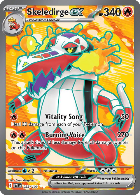 Skeledirge ex 233 Paldea Evolved Pokémon card