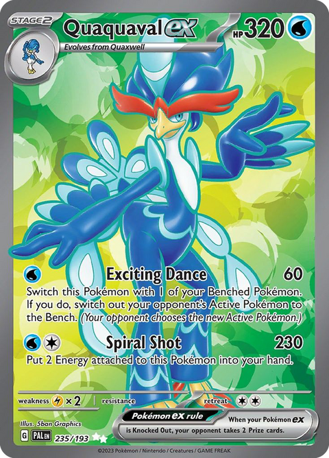 Quaquaval ex 235 Paldea Evolved Pokémon card