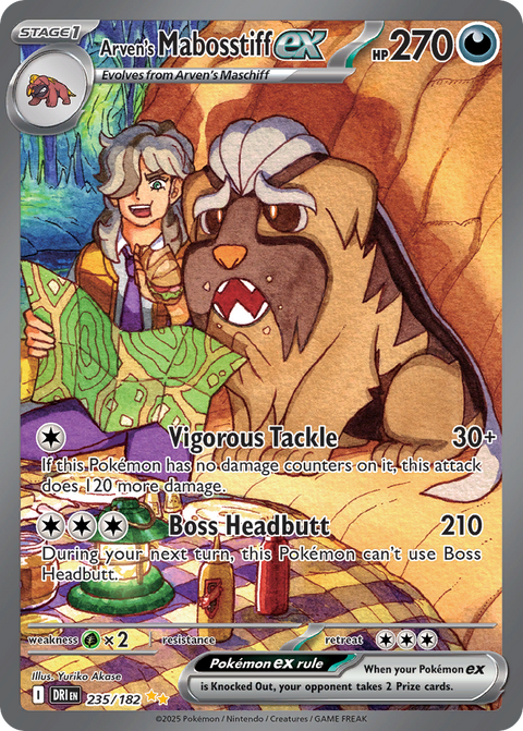 Arven's Mabosstiff ex 235 Destined Rivals Pokémon card