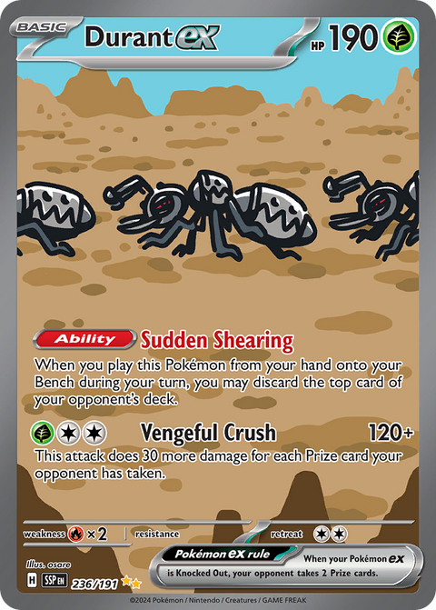 Durant ex 236 Surging Sparks Pokémon card