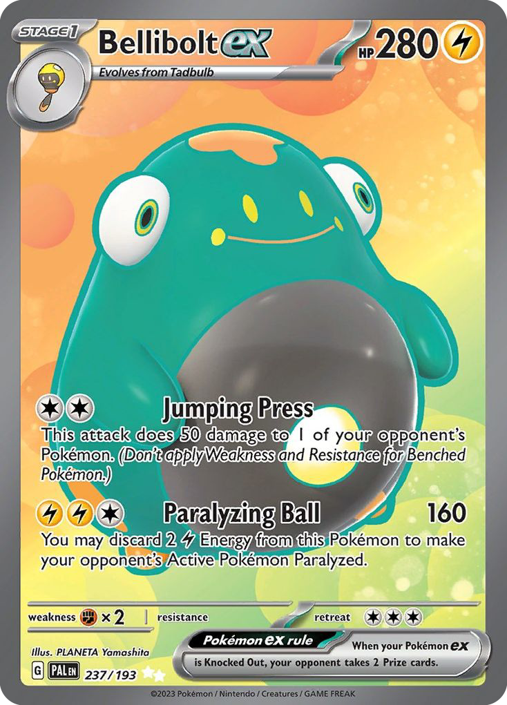 Bellibolt ex 237 Paldea Evolved Pokémon card