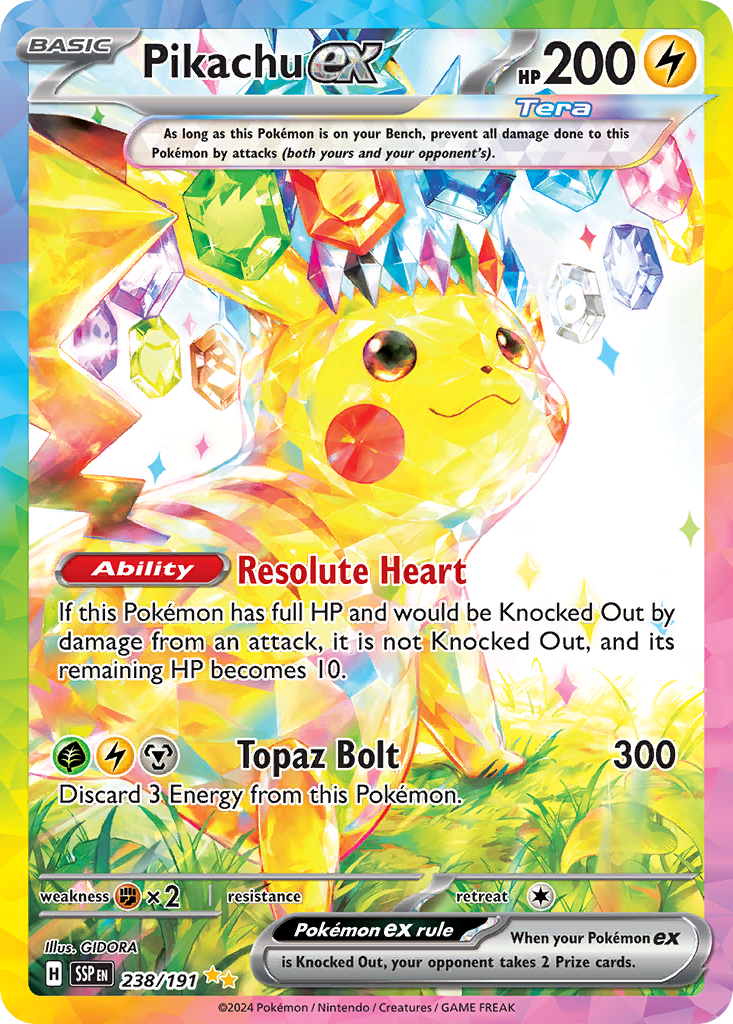 Pikachu ex 238 Surging Sparks Pokémon card