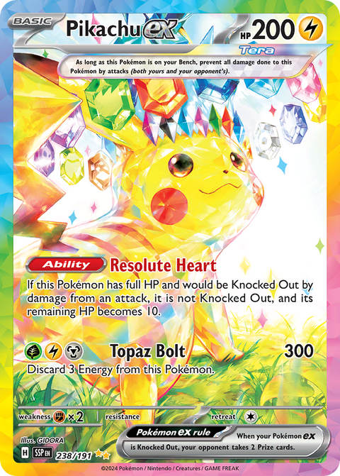 Pikachu ex 238 Surging Sparks Pokémon card