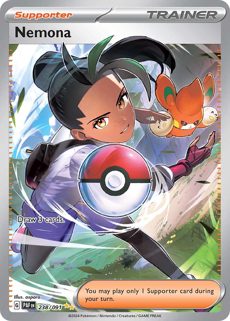 Nemona 238 Paldean Fates Pokémon card
