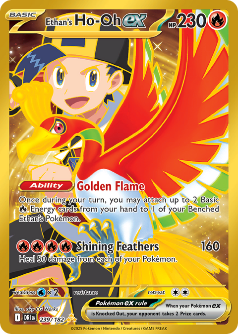 Ethan's Ho-Oh ex 239 Destined Rivals Pokémon card