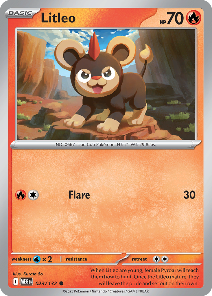 Litleo 23 Mega Evolution Pokémon card