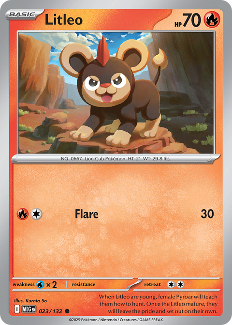 Litleo 23 Mega Evolution Pokémon card
