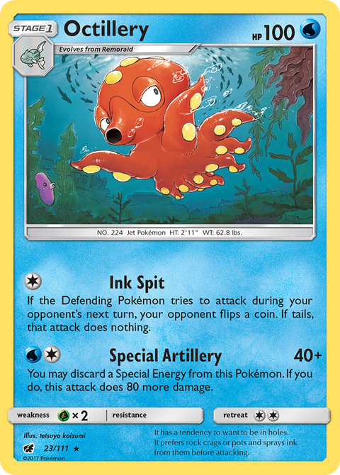 Octillery 23 Crimson Invasion Pokémon card