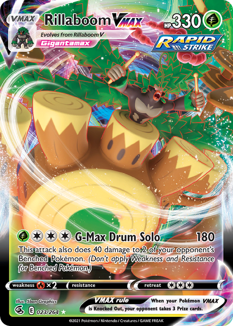 Rillaboom VMAX 23 Fusion Strike Pokémon card