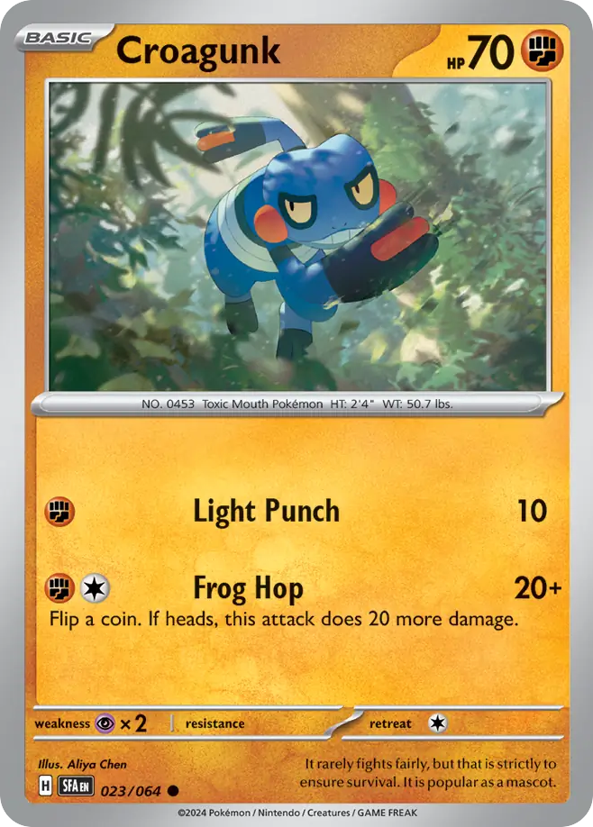 Croagunk 23 Shrouded Fable Pokémon card