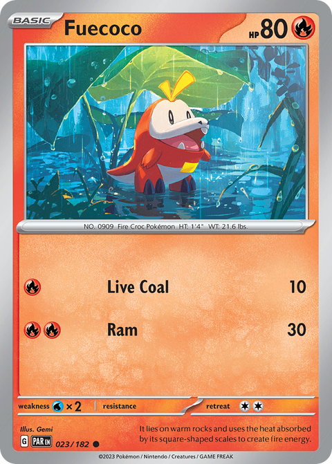 Fuecoco 23 Paradox Rift Pokémon card
