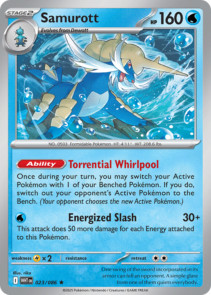 Samurott 23 White Flare Pokémon card