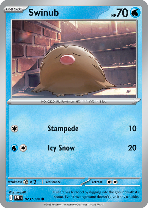 Swinub 23 Phantasmal Flames Pokémon card